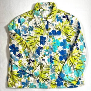 DRAPER’S & DAMON’S Women’s Tropical Floral Cottagecore Coastal‎ Jacket Petite L